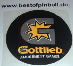 Gottlieb Coin Door Decal black G - Amusement Games
